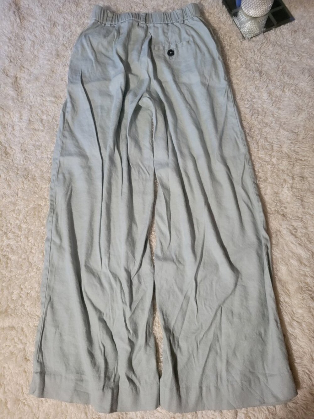 Anthropologie Avery Pleated Linen Wide Leg Trouser Sage Green | XXSP By Maeve - Picture 5 of 13